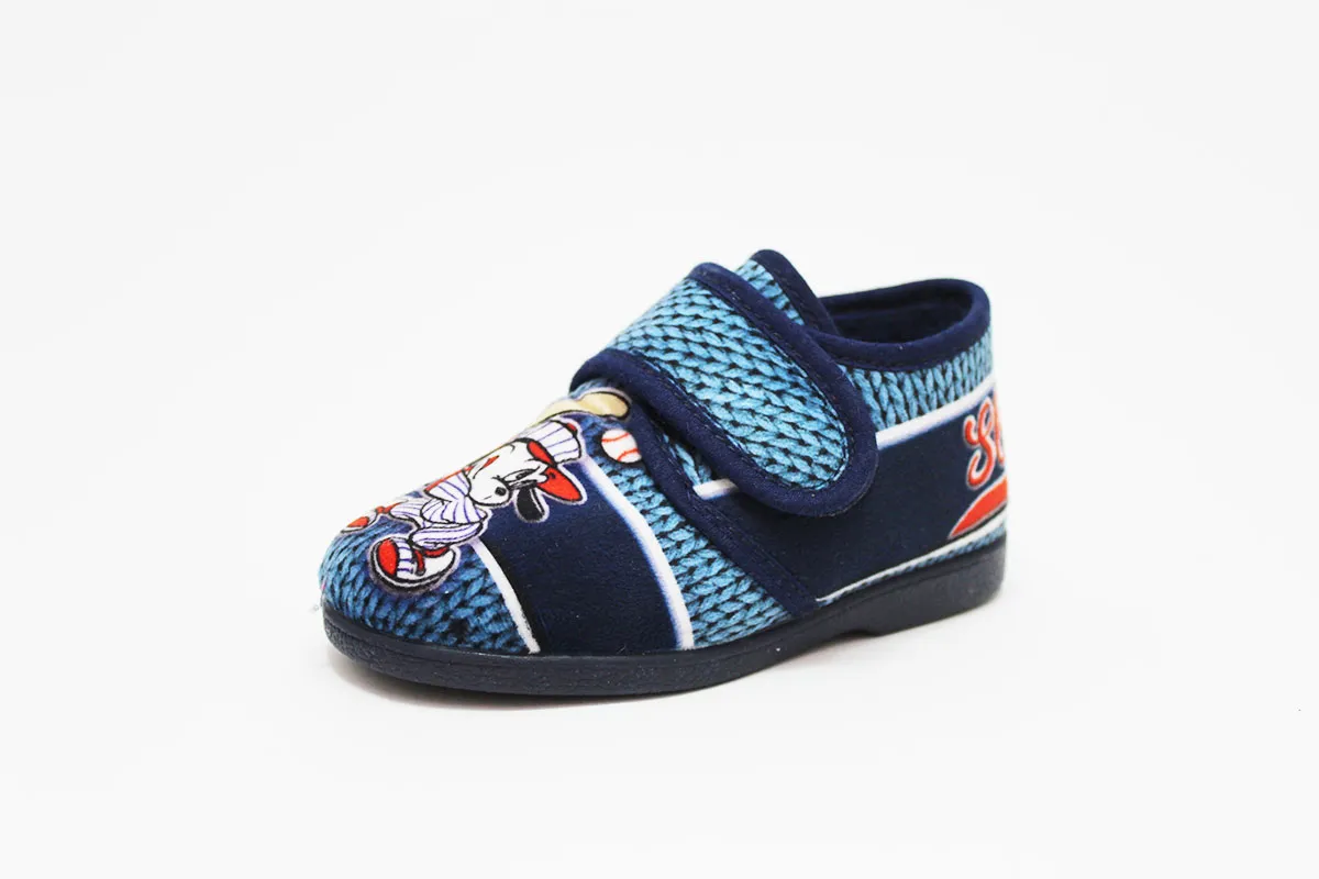 Zapatilla casa estampado azul niño