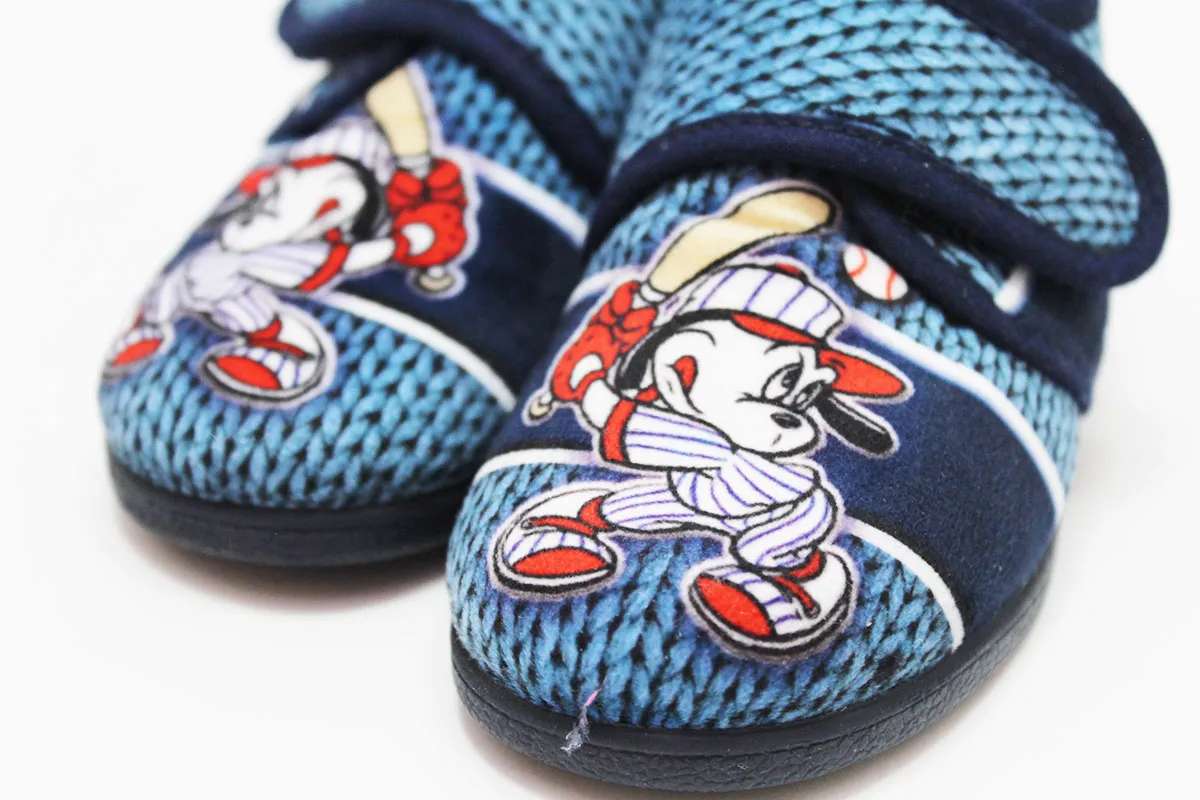 Zapatilla casa estampado azul niño
