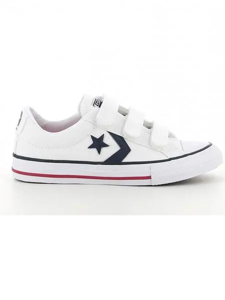 zapatilla converse blanca/azul niñ@