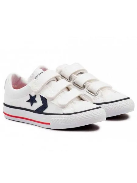 zapatilla converse blanca/azul niñ@