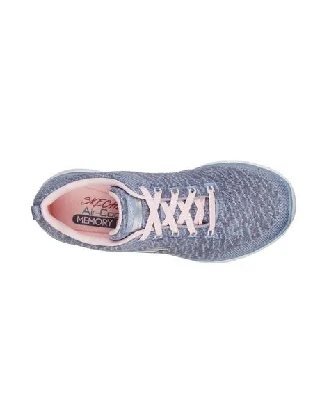 zapatilla skechers flex azul/rosa