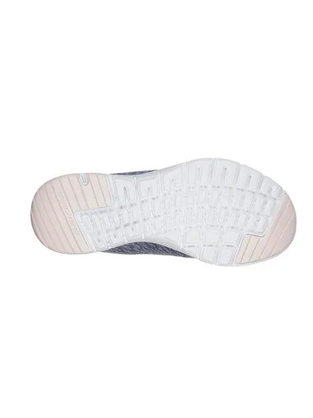 zapatilla skechers flex azul/rosa