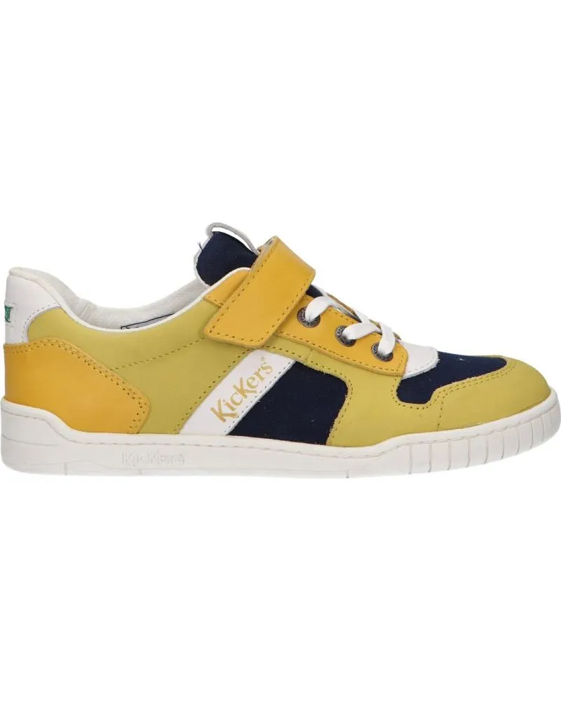 ZAPATILLAS DEPORTE DE NIñA Y NIñO KICKERS 85848030 WINTUP 72 JAUNE MARINE BLANC