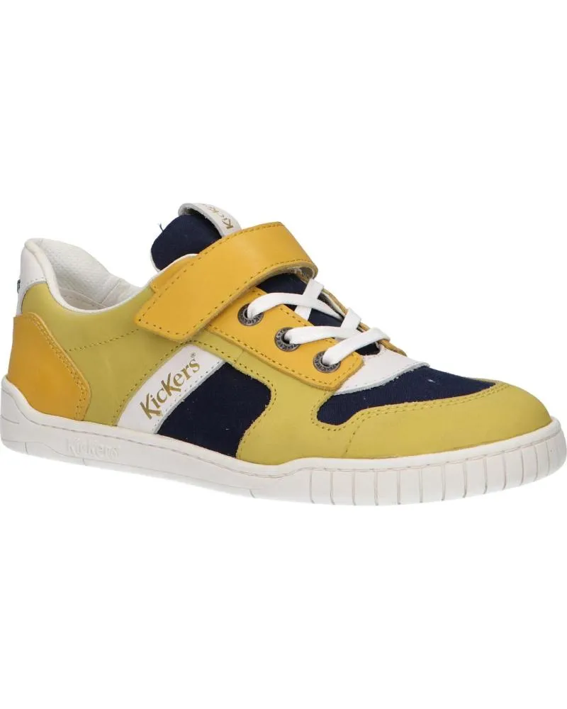 ZAPATILLAS DEPORTE DE NIñA Y NIñO KICKERS 85848030 WINTUP 72 JAUNE MARINE BLANC