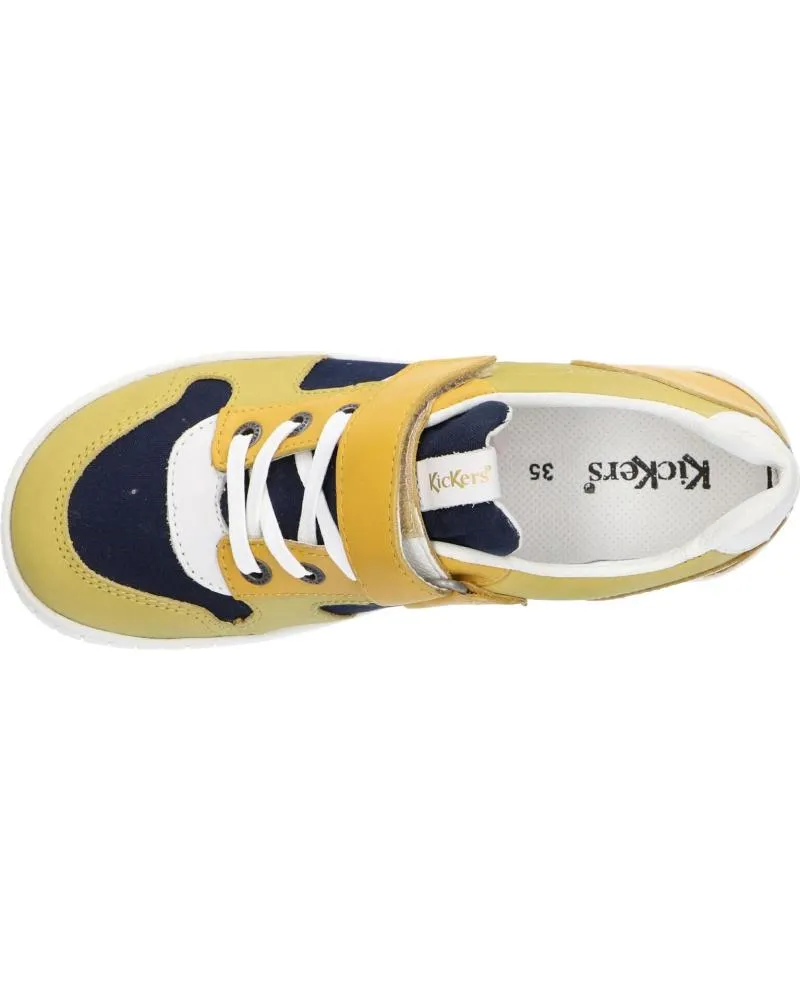 ZAPATILLAS DEPORTE DE NIñA Y NIñO KICKERS 85848030 WINTUP 72 JAUNE MARINE BLANC