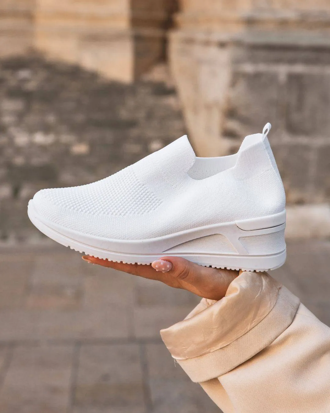 ZAPATILLAS DEPORTIVAS DE TELA BLANCA PARA MUJER  ALLIE