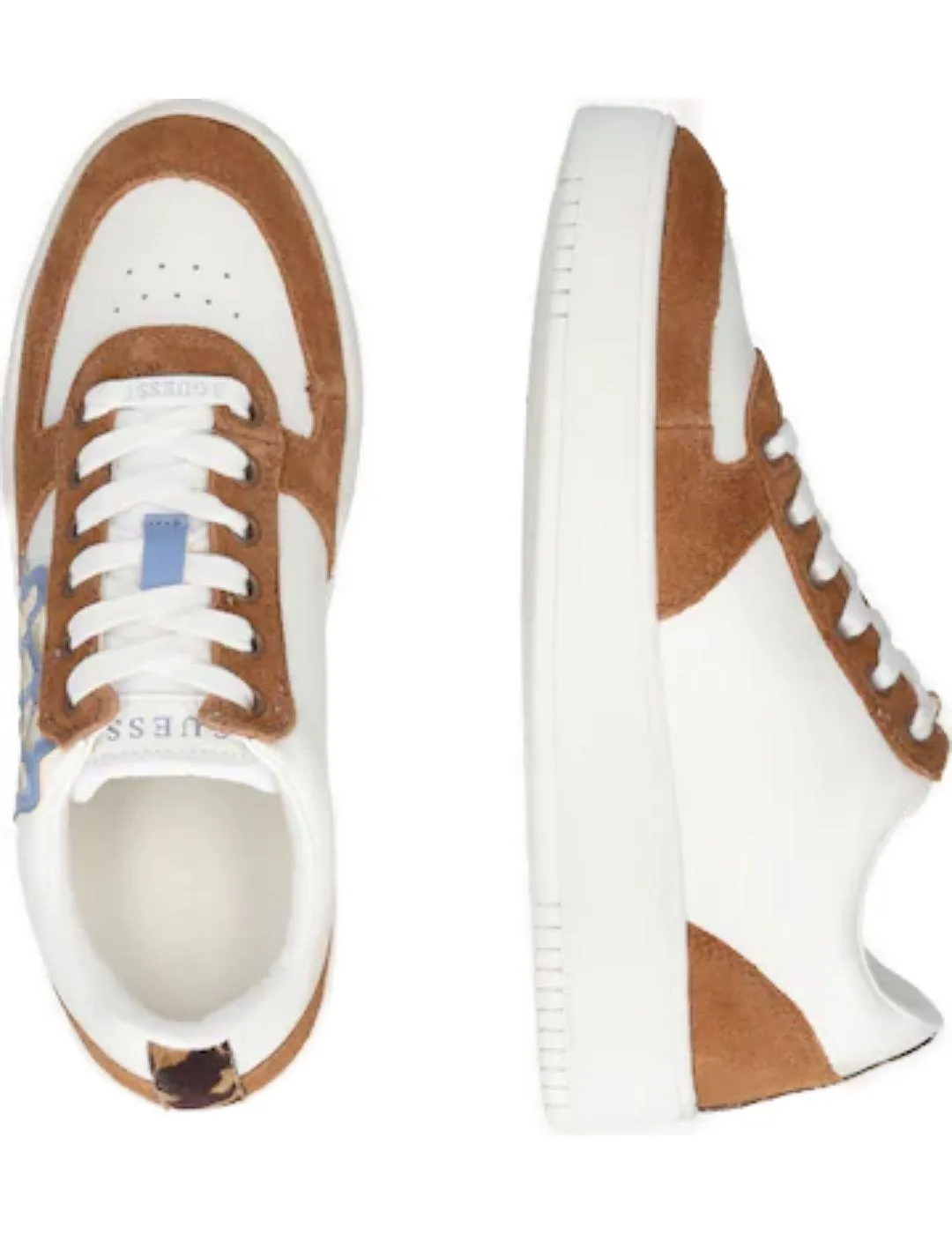 ZAPATILLAS GUESS SINDY BLANCA MARRON PARA MUJER B