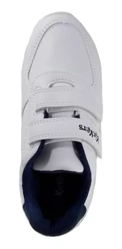 Zapatillas Kickers Niños Miles Colegial Blanca Azul Empo2000