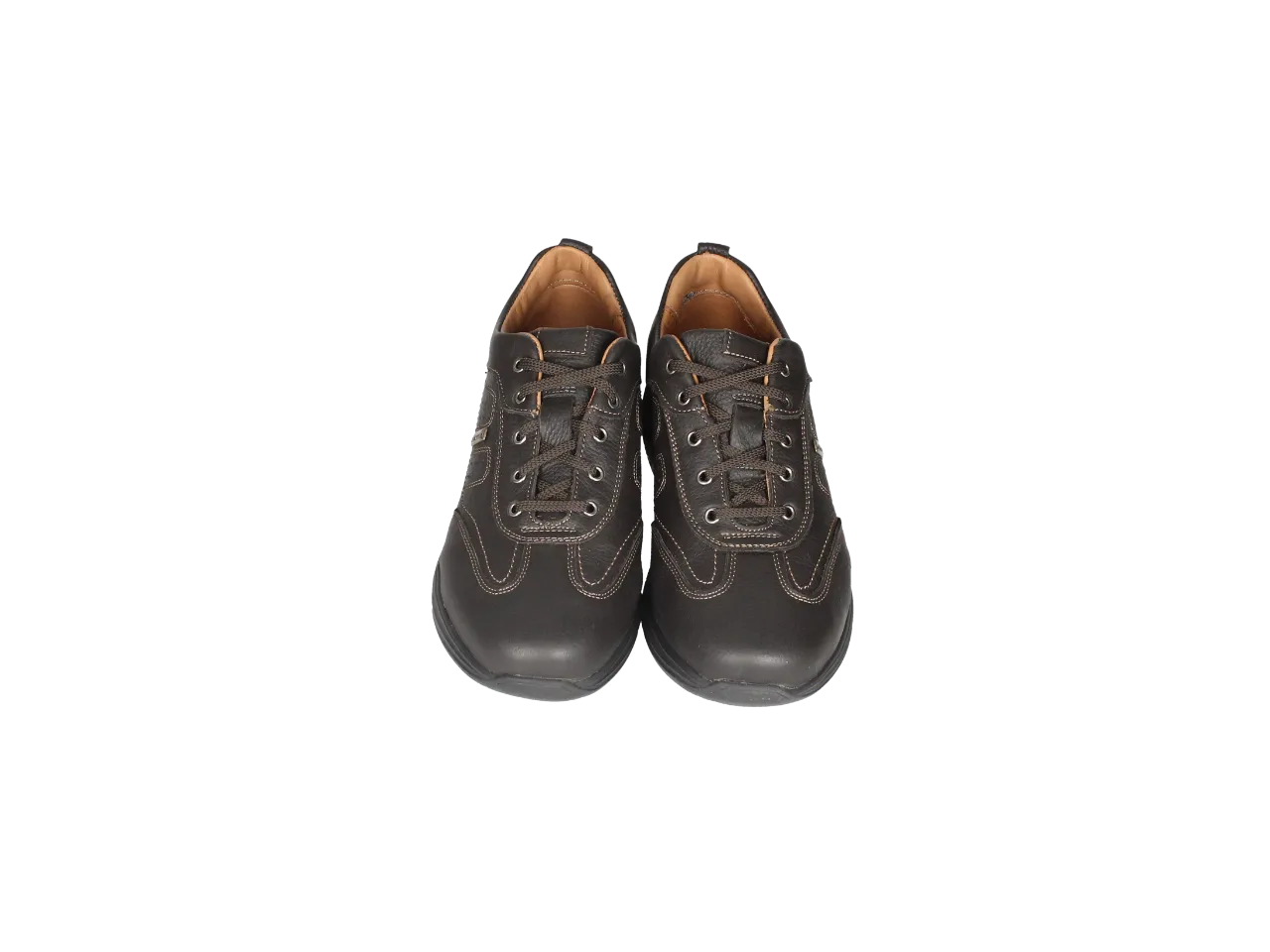 Zapato Cordon Windtex Piel Marron Pespuntes Piso Goma