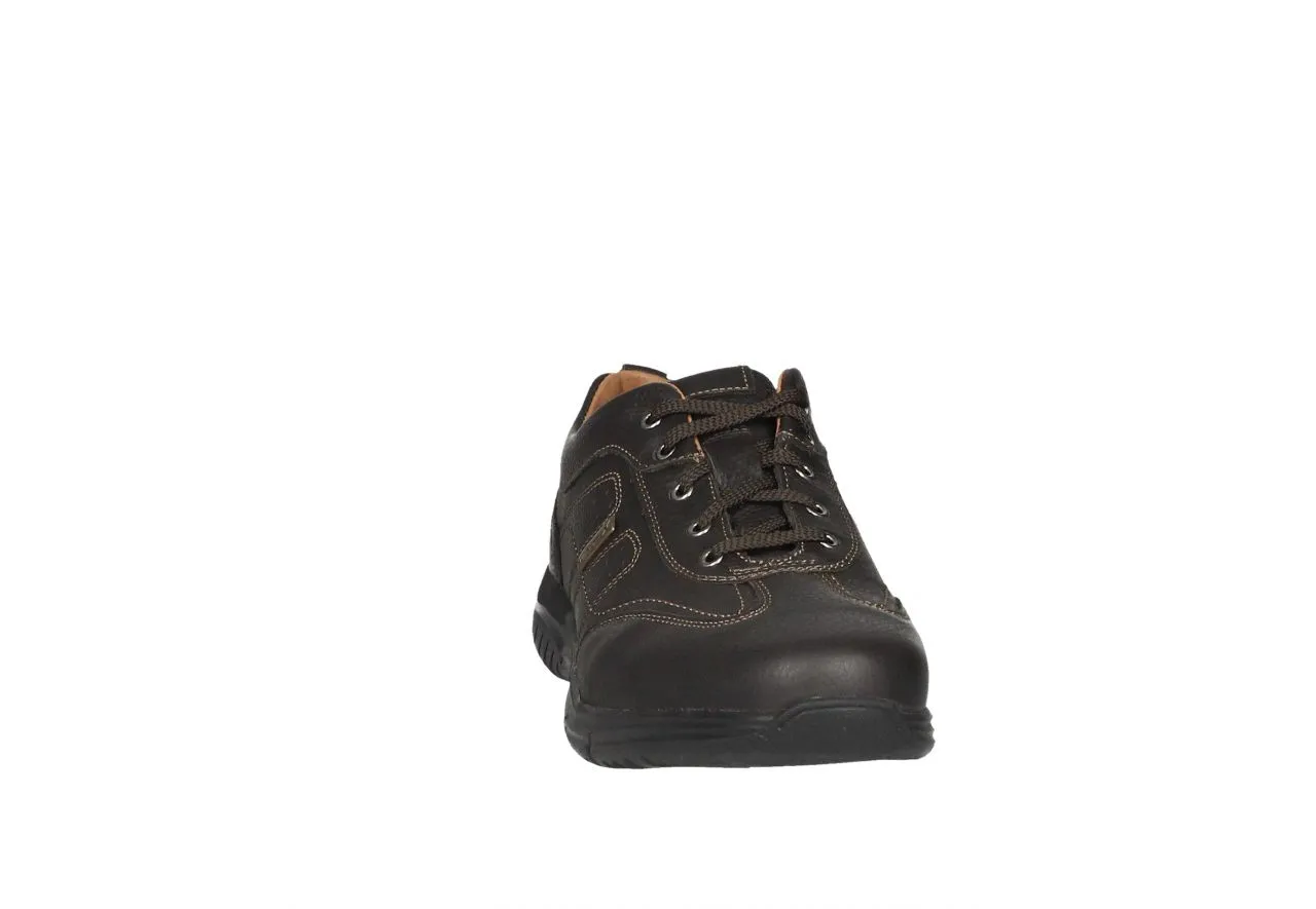 Zapato Cordon Windtex Piel Marron Pespuntes Piso Goma
