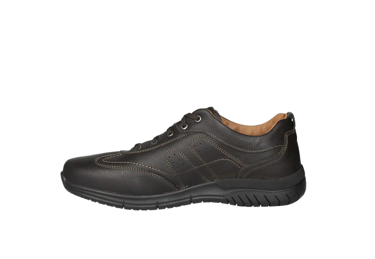 Zapato Cordon Windtex Piel Marron Pespuntes Piso Goma
