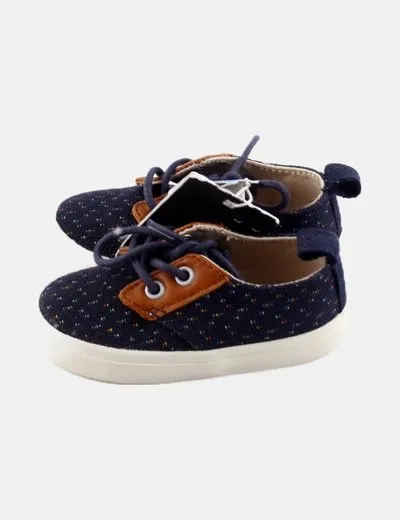 Zara Zapatilla azul marino estampada