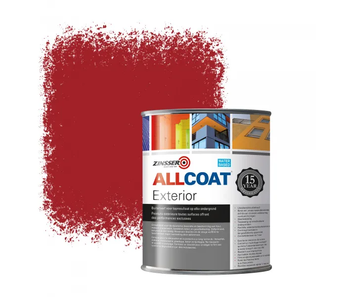 ZINSSER ALLCOAT PINTURA EXTERIOR PARA PAREDES RAL 3001 ROJO SEñALES  1 LITRO